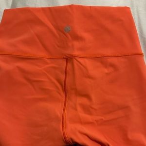lululemon 25” align pants, bright orange